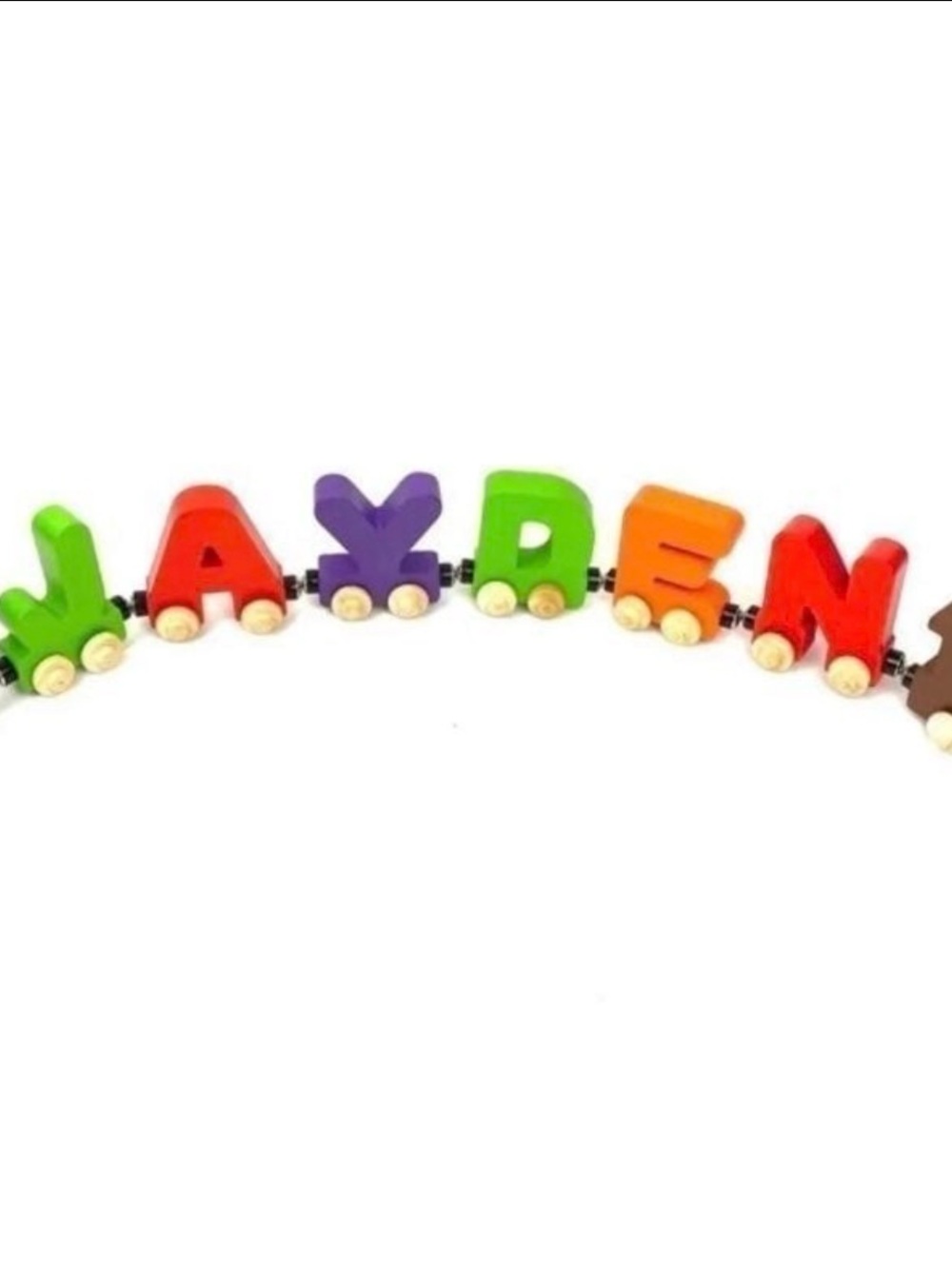 9pc Wooden Alphabet Train Name Toy - Multicolor